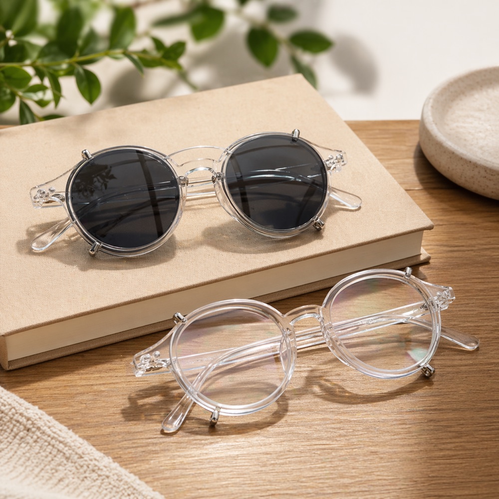 Gafas Aurora Flex 2 en 1 en escritorio minimalista